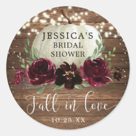 Adesivo Rustic Wood Burgundy Pumpkin Obrigado