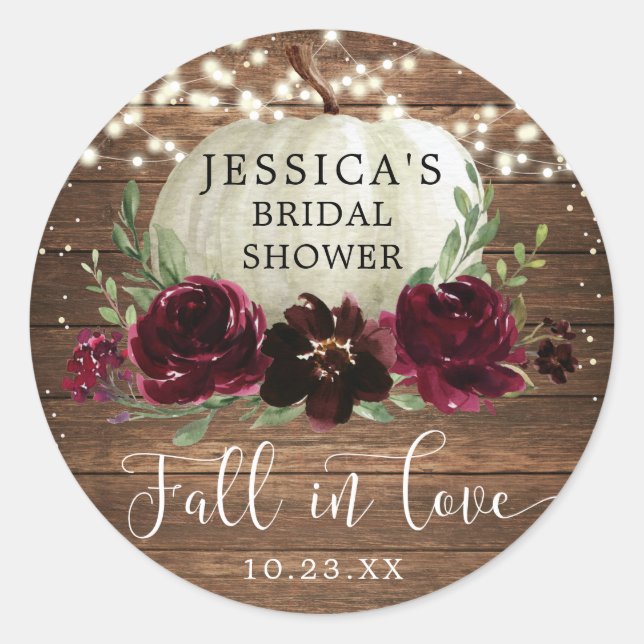 Adesivo Rustic Wood Burgundy Pumpkin Obrigado (Frente)