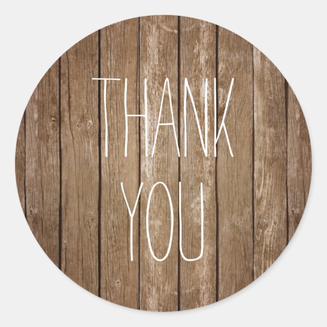 Adesivo Rustic Wood Obrigado Sticker (Frente)