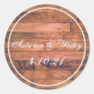 Adesivo Rustic Wood Personalize Data do Nome