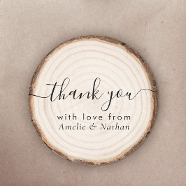 Adesivo Rustic Wood Slice Wedding Thank You