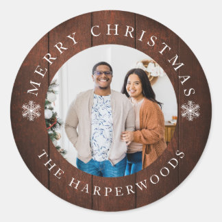 Adesivo Rustic Wood Snowflakes Natal 1 Foto