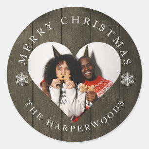 Adesivo Rustic Wood Snowflakes Natal 1 Foto