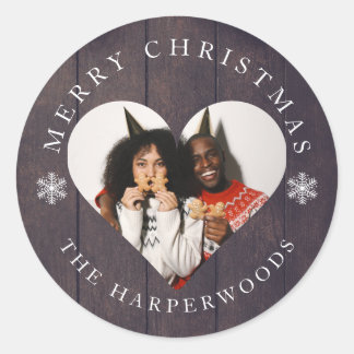 Adesivo Rustic Wood Snowflakes Natal 1 Foto