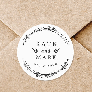 Adesivo Rustic Wreath Casais Casamento Salvar Data