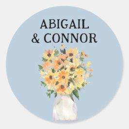 Adesivo Rústica Buquê de girassol Aquarela