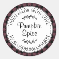 Rústica Homemade Pumpkin Spice Burgundy Check