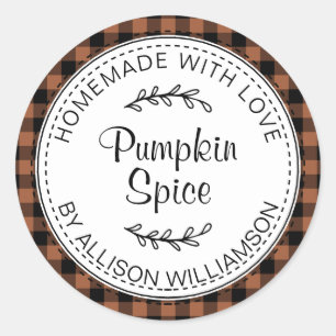 Adesivo Rústica Homemade Pumpkin Spice TerraCotta Check