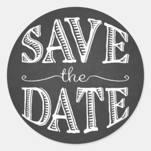 Adesivo Rústica Inscrição de Mão Salve o Vinheta de Datas