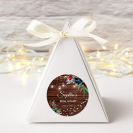 Adesivo Rústica Madeira Borgonha Luzes Florais Bridal