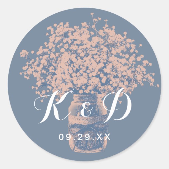 Adesivo Rústico Bebê Respira Jar Dusty Seletor Azul (Frente)