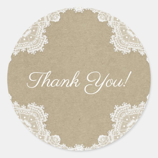 Adesivo Rústico Elegante Romance White Lace & Kraft Casame (Frente)