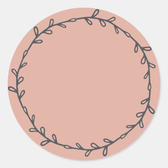 Adesivo Rústico Escrito em Rosa Empoeirado Caseiro (Frente)