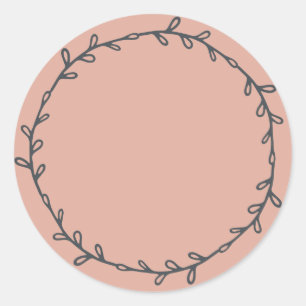 Adesivo Rústico Escrito em Rosa Empoeirado Caseiro