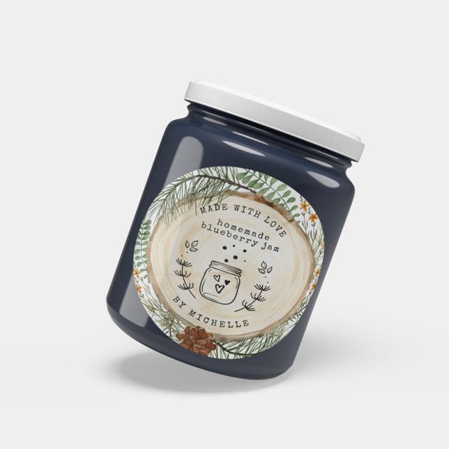 Adesivo Rústico Feito à Mão Com Amor rótulo de conserva (Criador carregado)