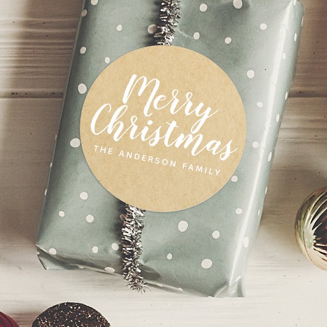 Adesivo Rústico Kraft Natal Letra Manual (Criador carregado)