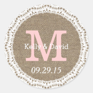 Adesivo Rústico Loco & Burlap Casamento Favor Stickers