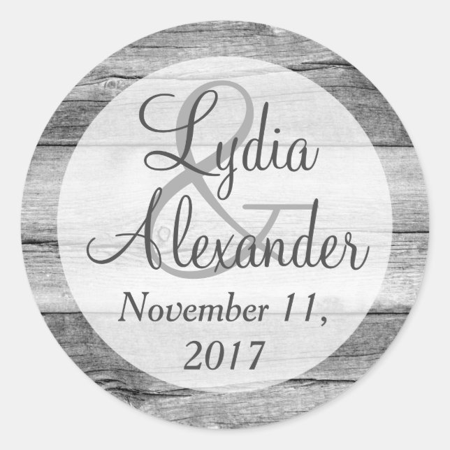 Adesivo Rústico País Celeiro Casamento de Madeira Noiva e  (Frente)