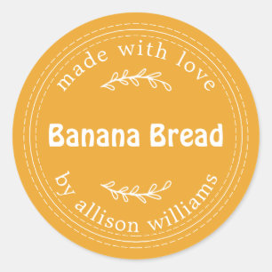 Adesivo Rústico Pão de Banana com Casca Amarelo