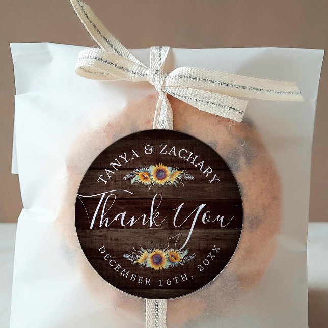 Adesivo Rústico Sangue de Girassol | Casamento Obrigado (Criador carregado)