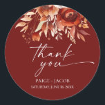 Adesivo Rusty Burgundy Brown Floral Flower Wedding<br><div class="desc">These are Rusty Burgundy Brown Floral Flower Wedding Party Favor Stickers!</div>