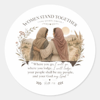 Adesivo Ruth 1:16 Where You Go I Will Go Round Sticker