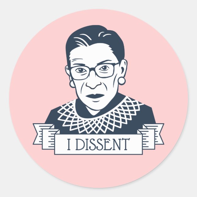 Adesivo Ruth Bader Ginsburg "I Dissent" (Frente)