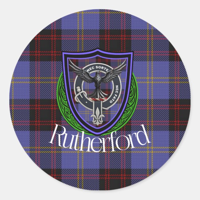 Adesivo Rutherford Scottish Clan Tartan & Crest (Frente)