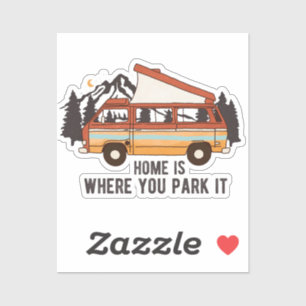 Adesivo RV Camping Trailer "Home is Where You Park It"