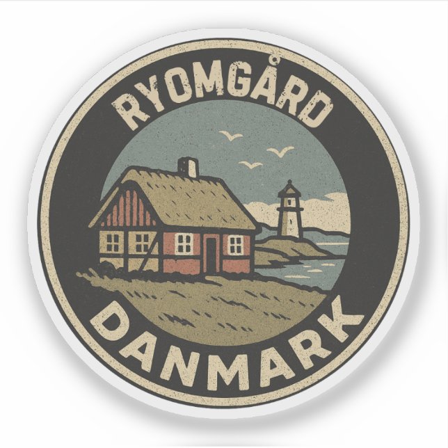 Adesivo Ryomgård, Dinamarca Danmark  (Frente)