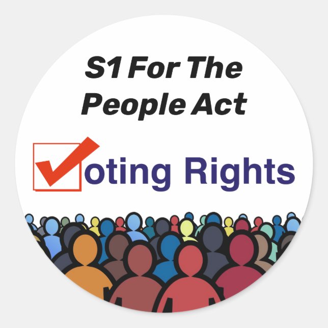 Adesivo S1 Direitos De Voto Para A Lei Pessoas (Frente)