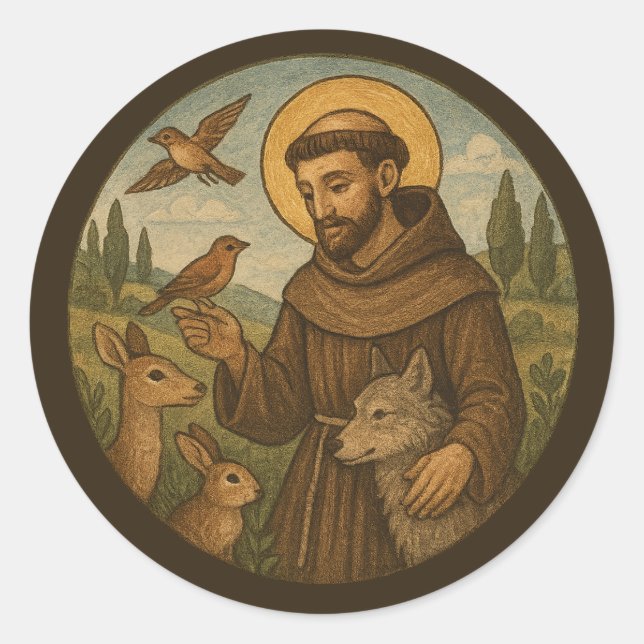 Adesivo S. Francisco de Assis Padroeiro dos Animais (Frente)