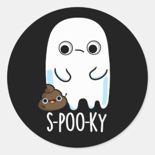 Adesivo S-Poo-ky Engraçado Ghost Poop Dark BG