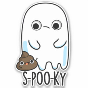 Adesivo S-Poo-ky Engraçado, Ghost Poop Pun