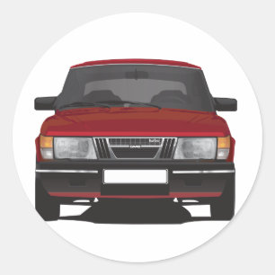 Adesivo Saab 900 Turbo Retro - Carro Clássico Vermelho
