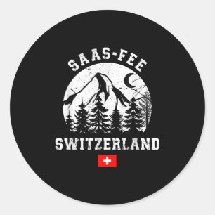 Adesivo Saas-fee Suíça Estação de Esqui Alpes Esqui Alpino