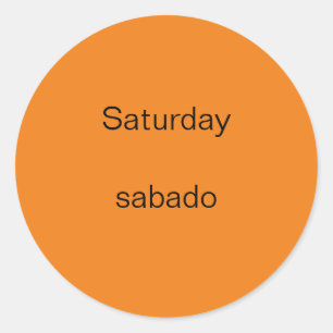 Adesivo Sábado sabado Inglês para Espanhóis