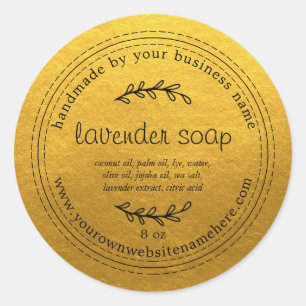 Adesivo Sabão de Lavanda Russo Feito À Mão Dourado