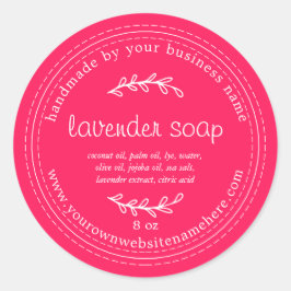 Adesivo Sabão de Lavanda Russo Feito À Mão Rosa