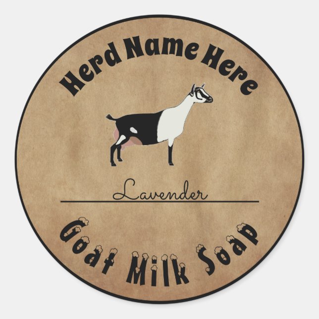 Adesivo Sabão de Leite de Caprino Alpino Personalizado (Frente)