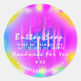 Adesivo Sabão De Manteiga Cosmético. Terapêutica Colorida 