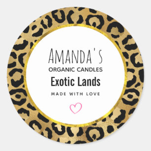 Adesivo Sabão de Velas para Impressão de Leopardo Selvag