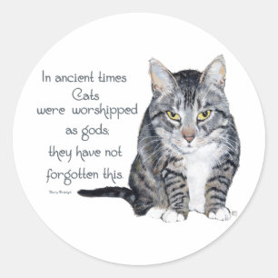 Adesivo Sabedoria Felina - nos tempos antigos, gatos eram