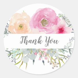 Adesivo Sábio Cor-De-Rosa Muito Obrigado Stickers BOHO Flo