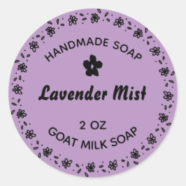 Adesivo Sabonete Caseiro Coroa de Flores Rústica Lavanda R