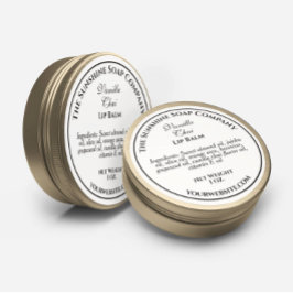 Adesivo Sabonete cosmético branco estilo vintage com texto