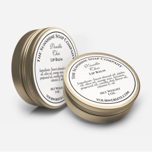 Adesivo Sabonete cosmético branco estilo vintage com texto