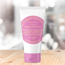 Adesivo Sabonete cosmético em estilo retrô rosa com texto 