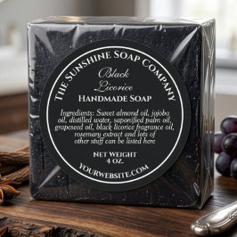 Adesivo Sabonete cosmético preto estilo vintage com texto 