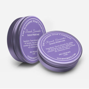 Adesivo Sabonete cosmético roxo estilo vintage com texto b
